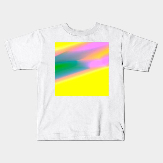 yellow pink green blue texture design Kids T-Shirt by creatilory